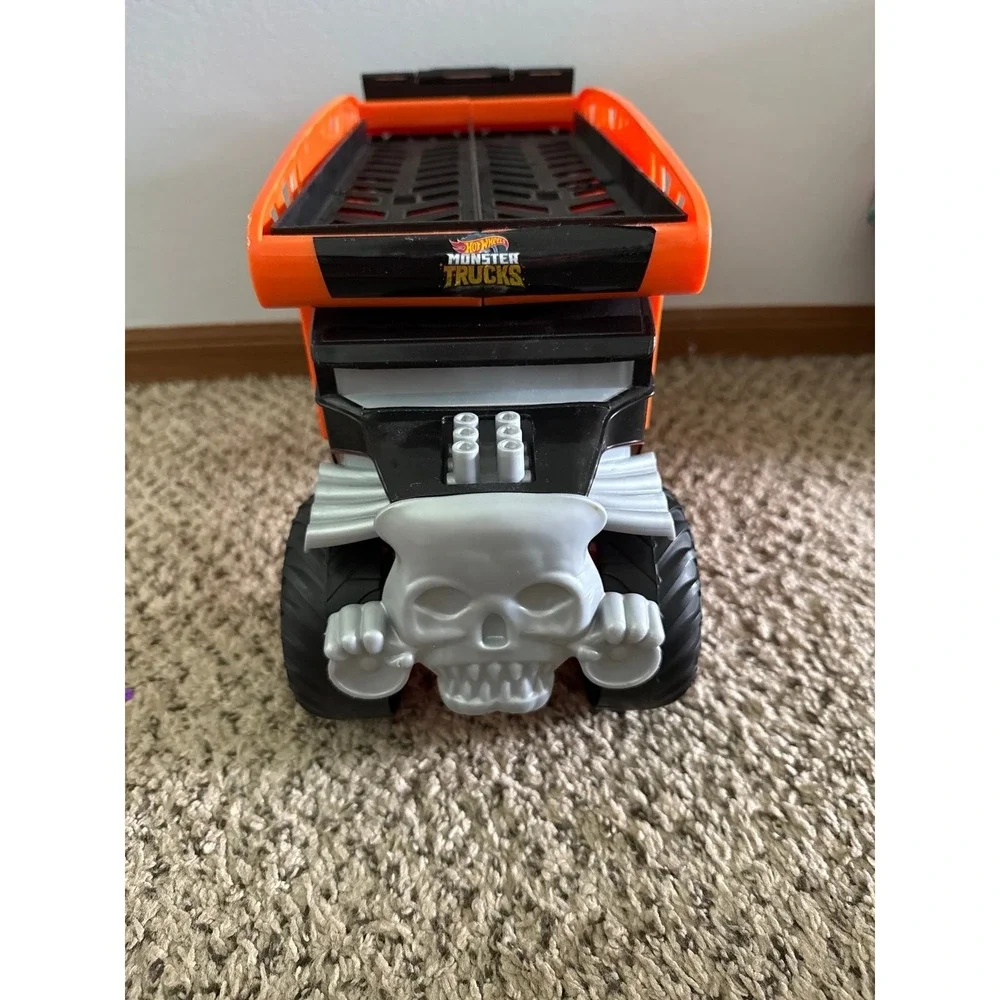 Hot Wheels BoneShaker 12 Monster Truck Hauler Toy Orange Black